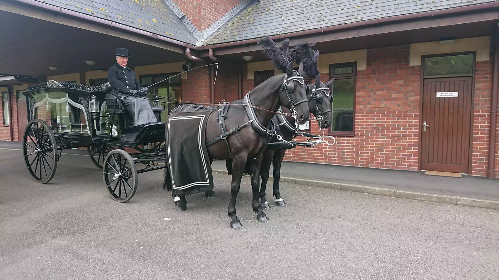 Horse drawn funeral carriage south wales 04